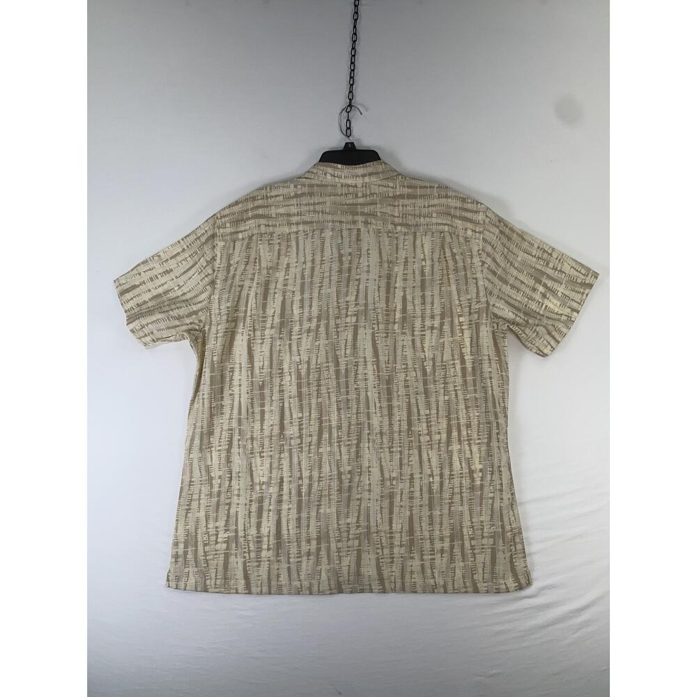 Van Heusen Shirt Mens XL Beige Stripe Short Sleeve Button Up Non Iron Casual - Picture 2 of 7
